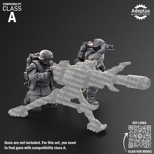Adeptus Miniatures The Sons of Iron. Renegades and Heretics Heavy Weapons Teams x3 (Custom Order) - product image 2 of 9