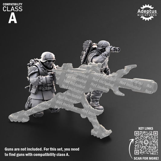 Adeptus Miniatures Varrox Regiment. Renegades and Heretics Heavy Weapons Teams x3 (Custom Order) - product image 2 of 9