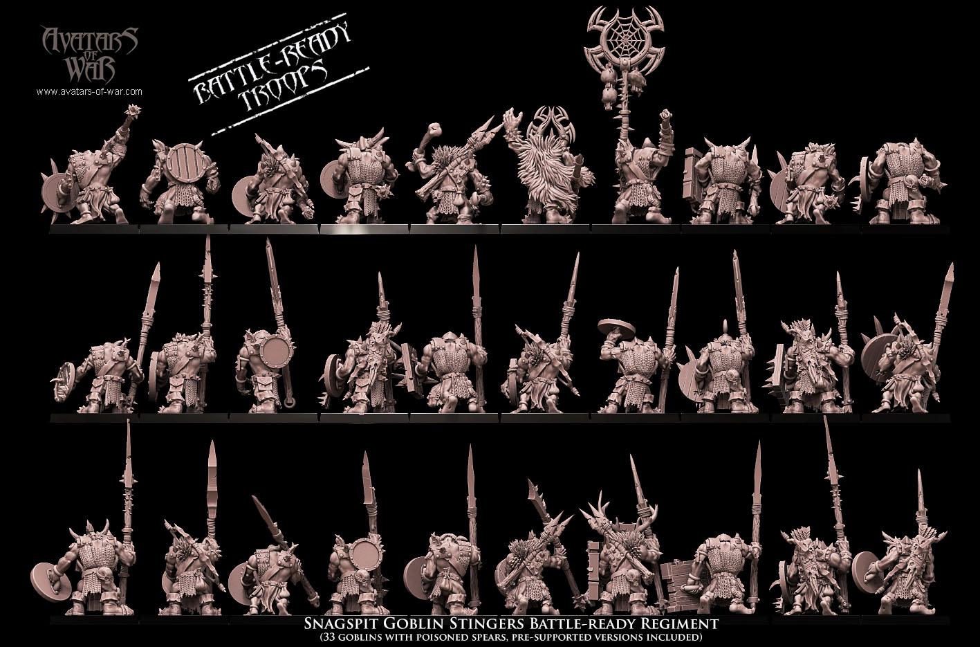 Avatars of War Snagspit Goblin Stingers Battle-Ready regiment - Fantasy / D&D (Custom Order) - product image 3 of 3
