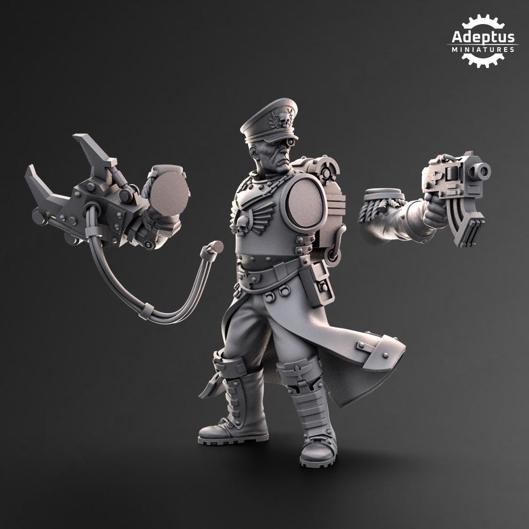 Adeptus Miniatures Commissar with Mechanical Arm. Imperial Guard (Custom Order) - product image 4 of 4