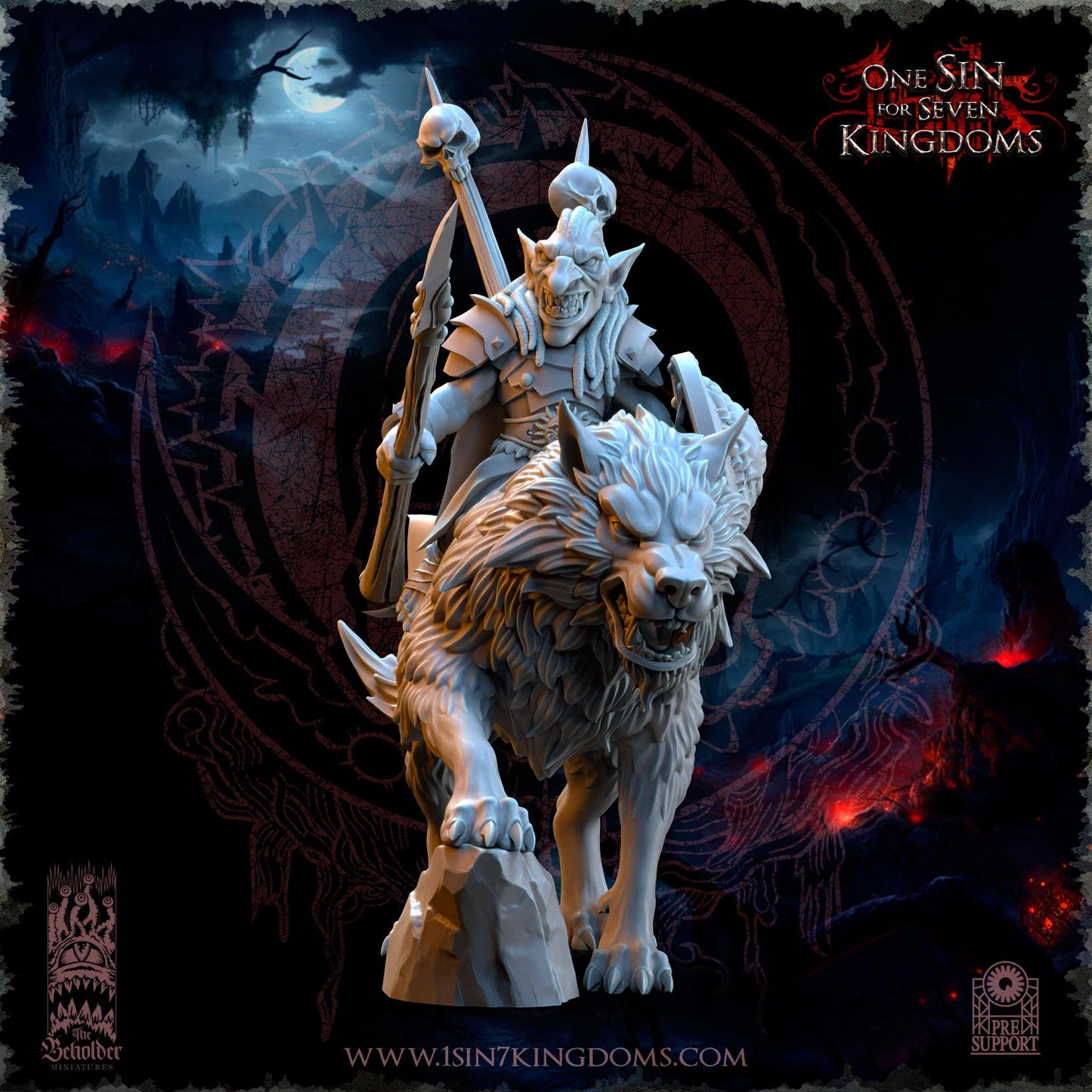 The Beholder Miniatures Mortus, The Black Horde Goblins Warlord on Wolf - Fantasy / D&D (Custom Order) - product image 5 of 5