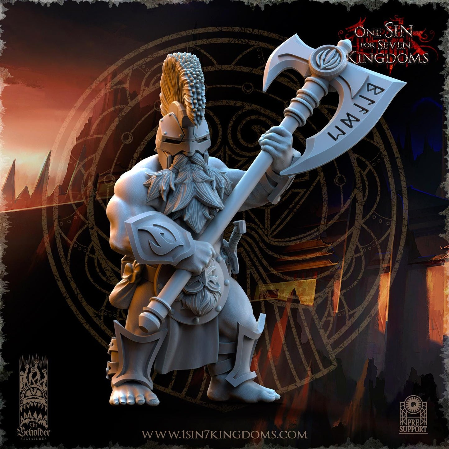 The Beholder Miniatures Dwarven Kingdoms Cleavers of Molten Core - Fantasy / D&D (Custom Order) - product image 4 of 4