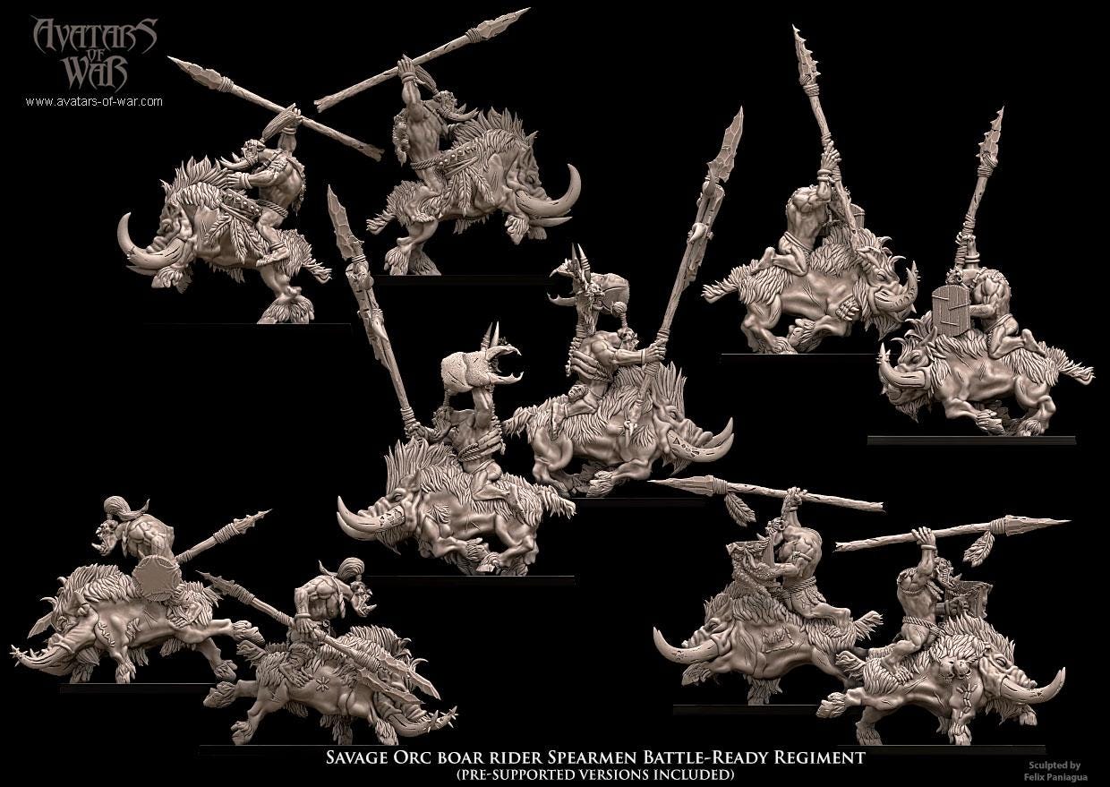 Avatars of War Savage Orc Boar Riders - Fantasy / D&D (Custom Order) - product image 4 of 4