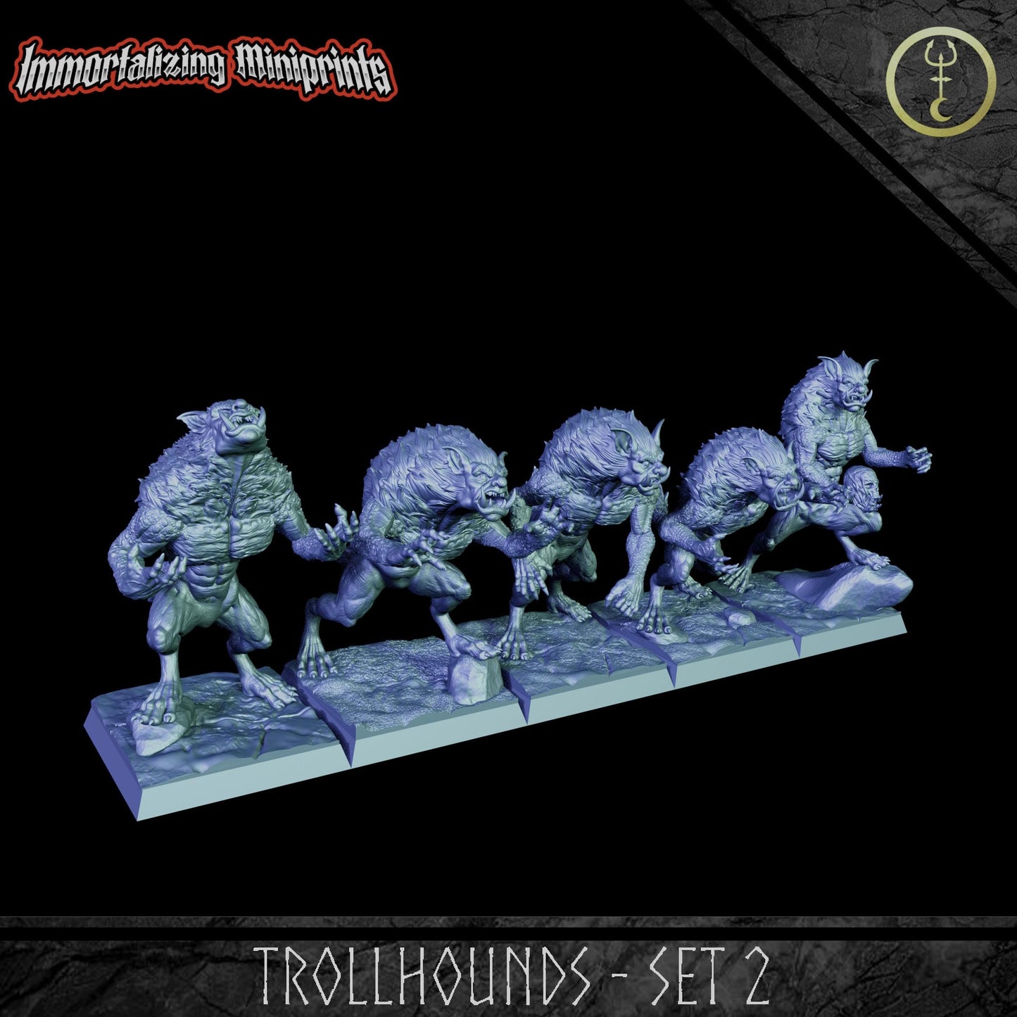 Immortalizing Miniprints Trollhounds Pack - Fantasy / D&D (Custom Order) - product image 5 of 5