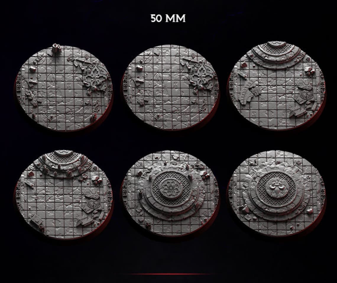 On Blessed Ground - Dark Gods - Resin Bases with Premade Magnet Slots (Custom Order)