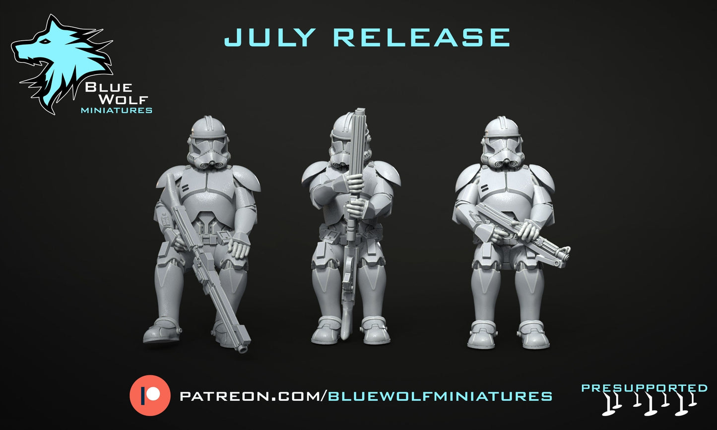 Legion - 3 Seated P2 Clones UT-AT Compatible (Custom Order) Blue Wolf Miniatures