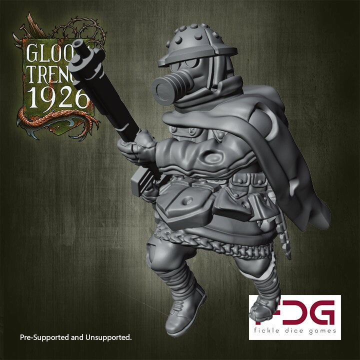 Gloom Trench - British Empire Riflemen Advancing x5 - Fickle Dice Games (Custom Order)