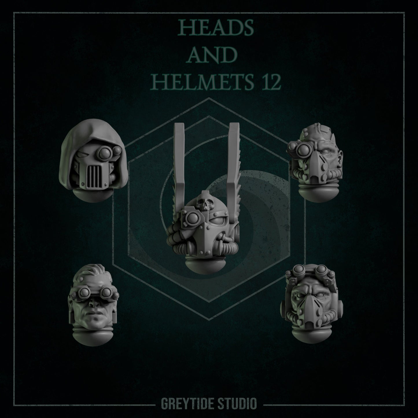 GreyTide Studios Head and Helmets Stretch Goal Pack (Custom Order)