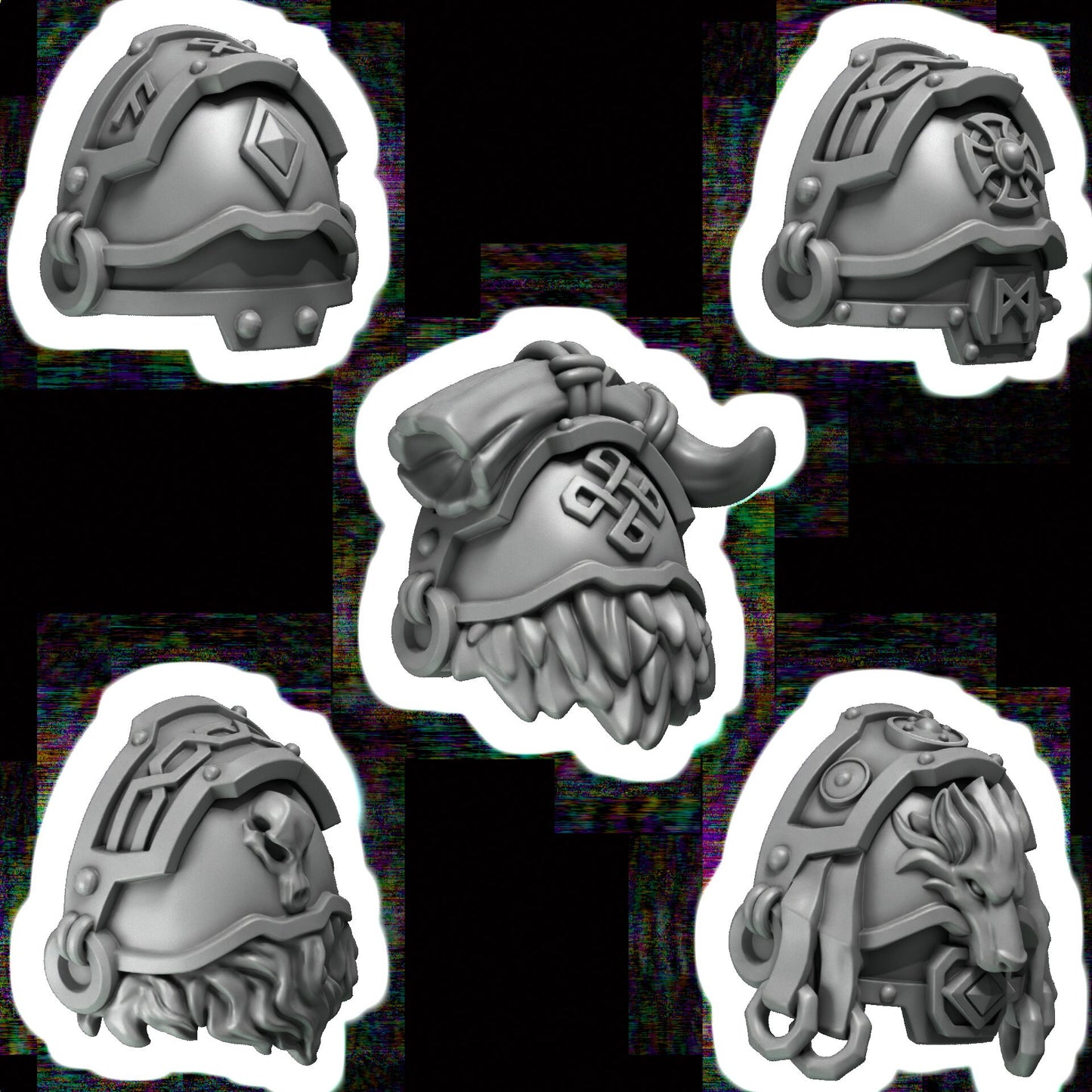 GreyTide Studios Large Shoulder Pads - Primal Hounds (Custom Order)