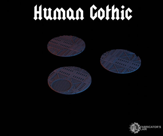 100mm Bases-Gothic-Human-style