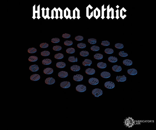 25mm-Bases-Gothic Human-style