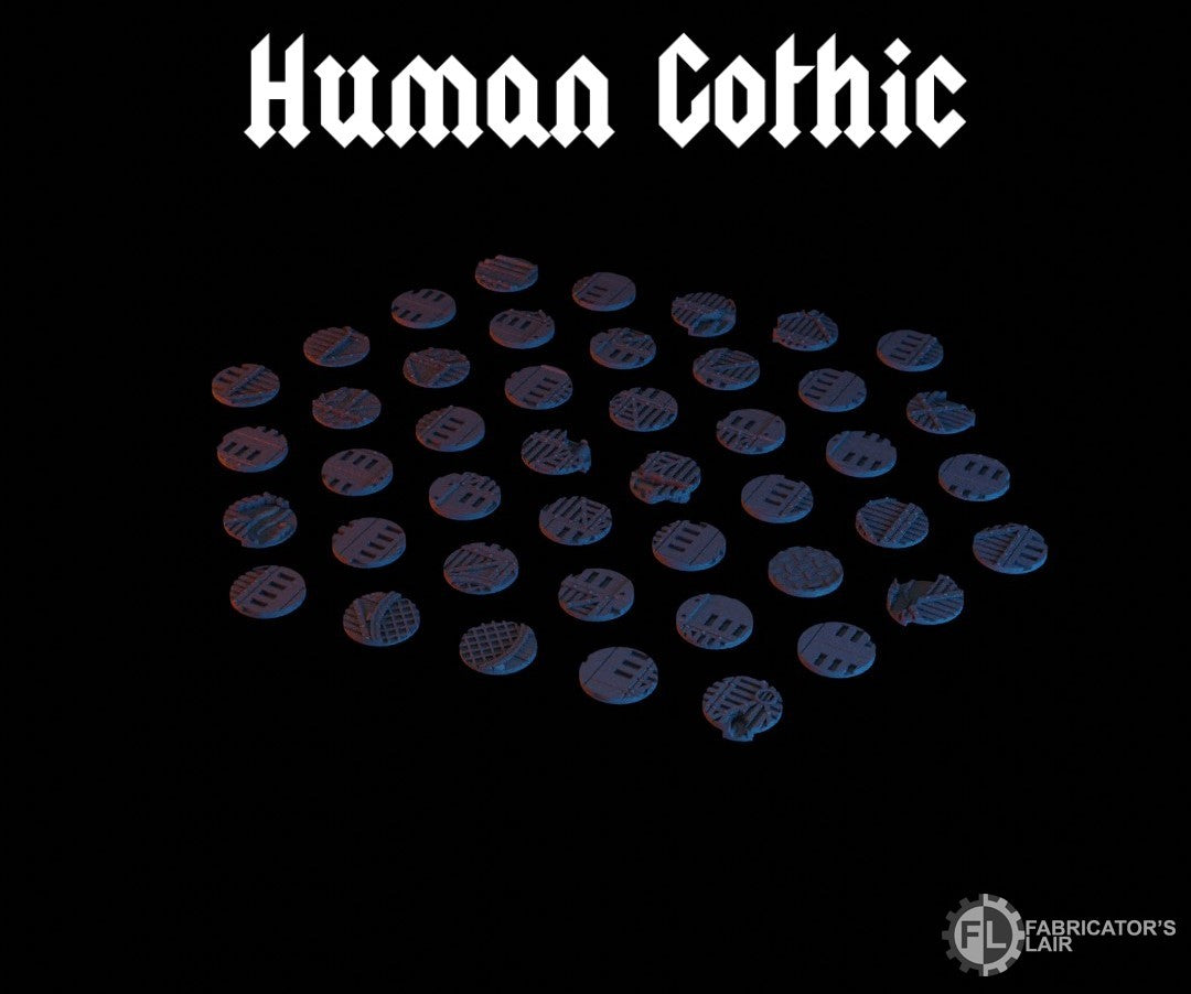 25mm-Bases-Gothic Human-style