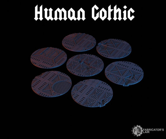 90mm Bases-Gothic-Human-style