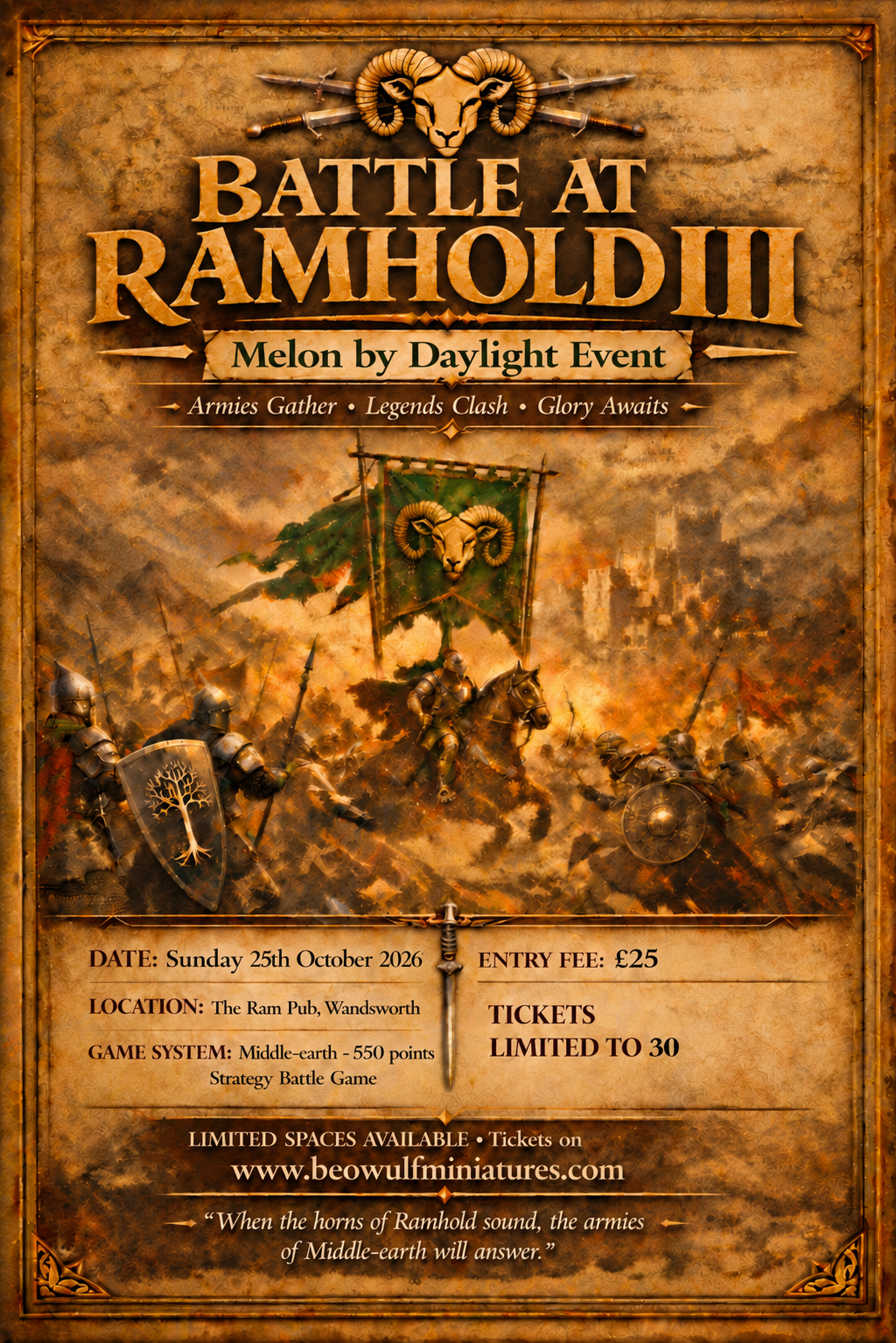 Battle at Ramhold III - MESBG Mellon by Moonlight Event