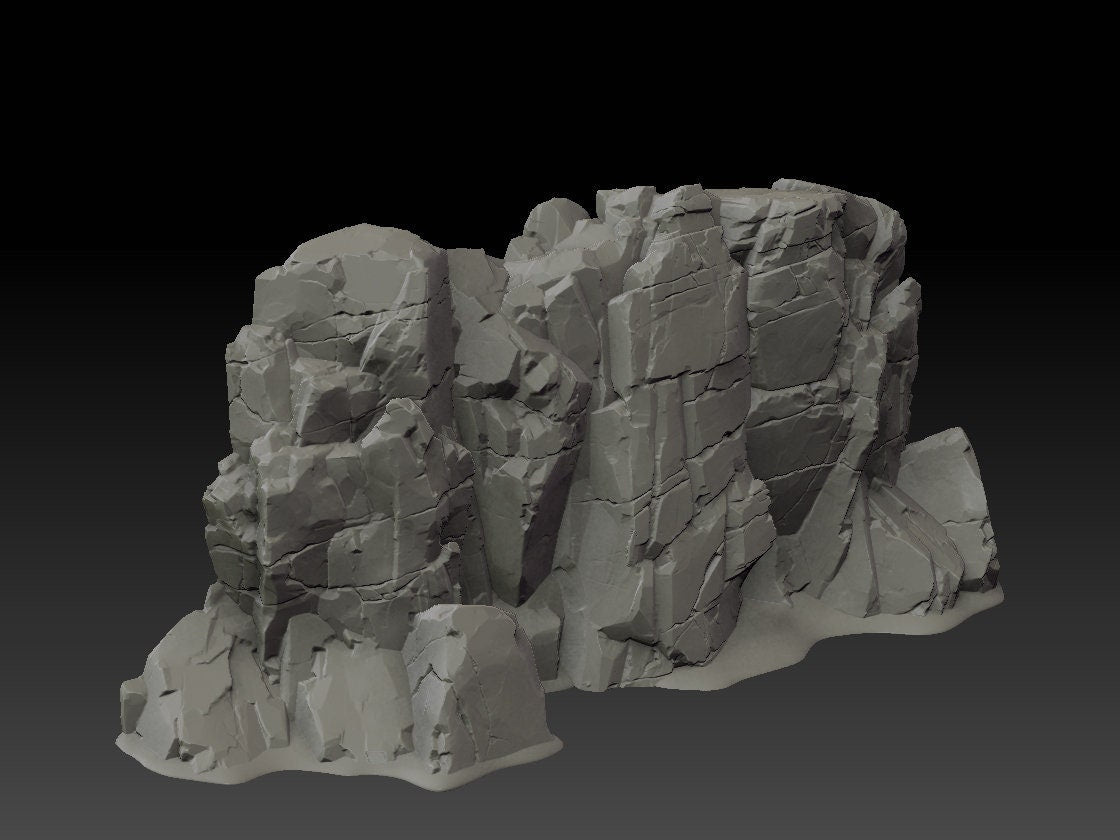 Stone Trove Border Cliffs - Wargaming Terrain 28mm - Large Bundle Set or Individual - Printed on FDM Bambu Lab X1 Carbon (Custom Order) - product image 2 of 9