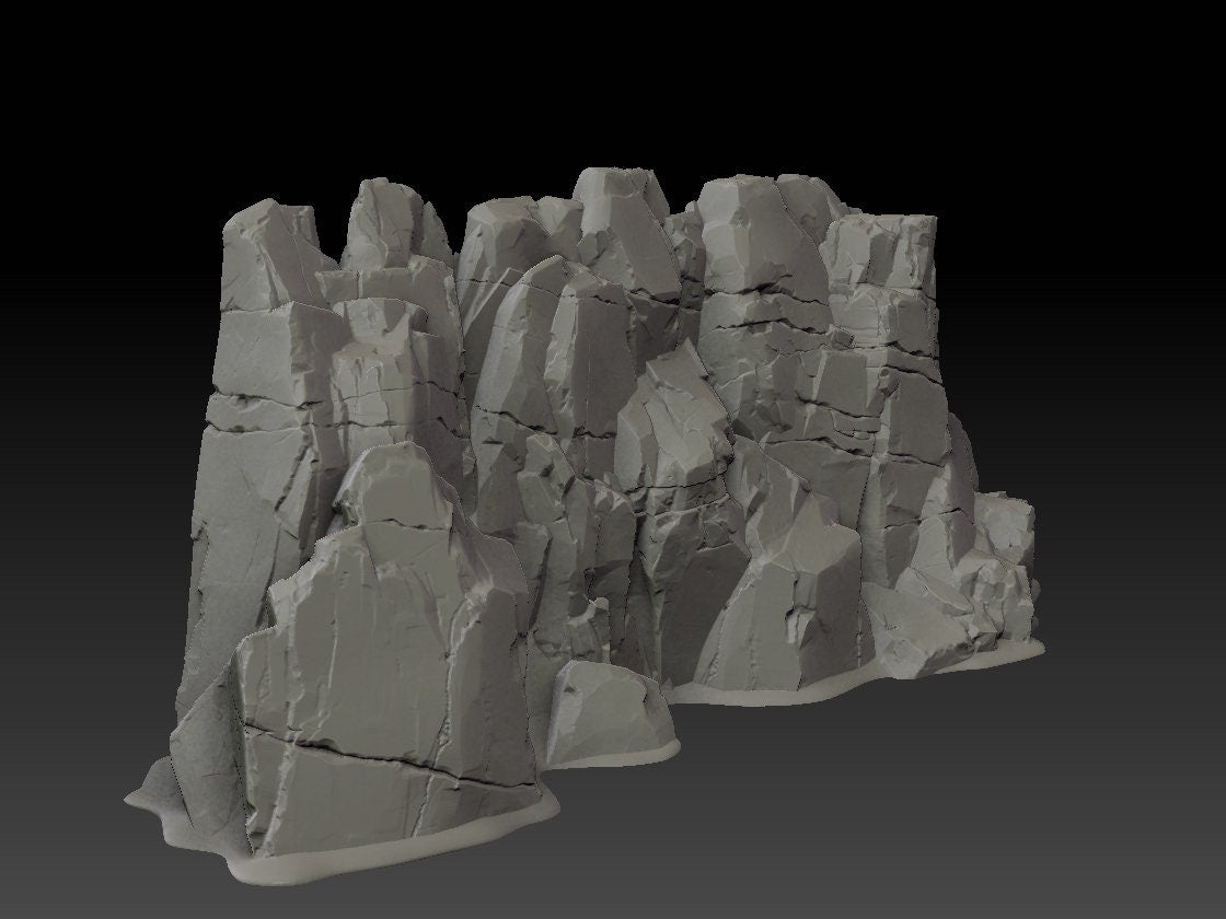 Stone Trove Border Cliffs - Wargaming Terrain 28mm - Large Bundle Set or Individual - Printed on FDM Bambu Lab X1 Carbon (Custom Order) - product image 8 of 9