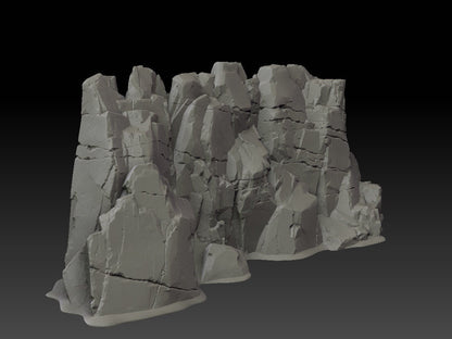 Stone Trove Border Cliffs - Wargaming Terrain 28mm - Large Bundle Set or Individual - Printed on FDM Bambu Lab X1 Carbon (Custom Order) - product image 8 of 9