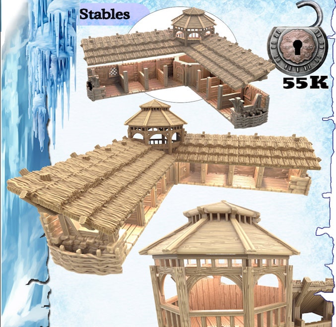 The Frost 2 Stables - Wargaming Terrain 28mm - Printed on FDM Bambu Lab X1 Carbon (Custom Order) - product image