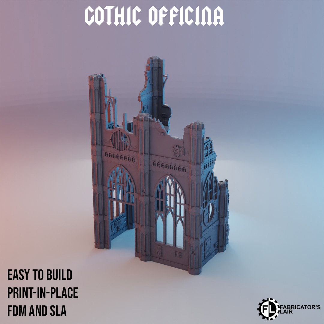 Gothic Ruins Set #1 - Wargaming Terrain 28mm - Large Bundle Set or Individual - Printed on FDM Bambu Lab X1 Carbon (Custom Order)