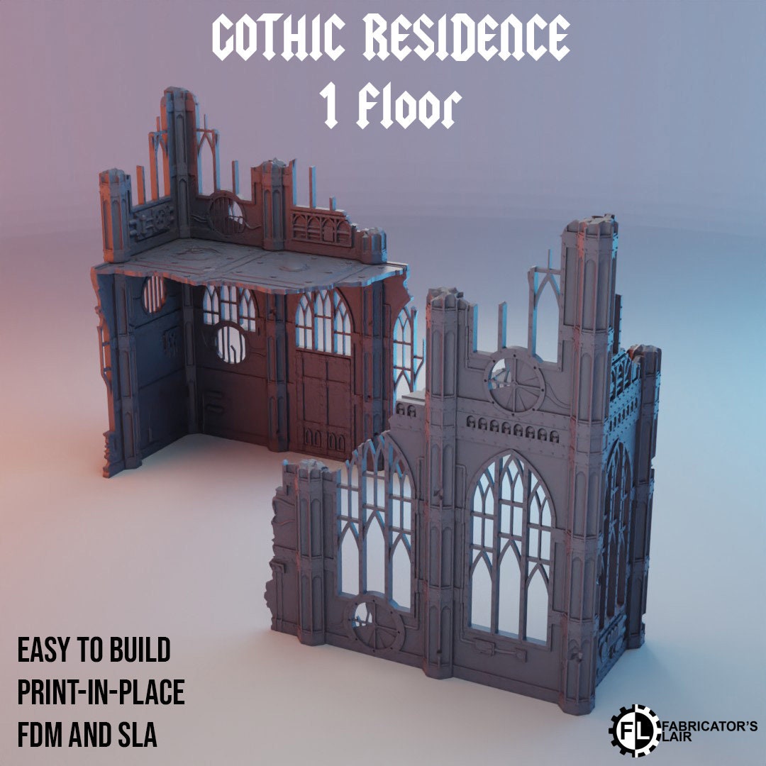 Gothic Ruins Set #1 - Wargaming Terrain 28mm - Large Bundle Set or Individual - Printed on FDM Bambu Lab X1 Carbon (Custom Order)