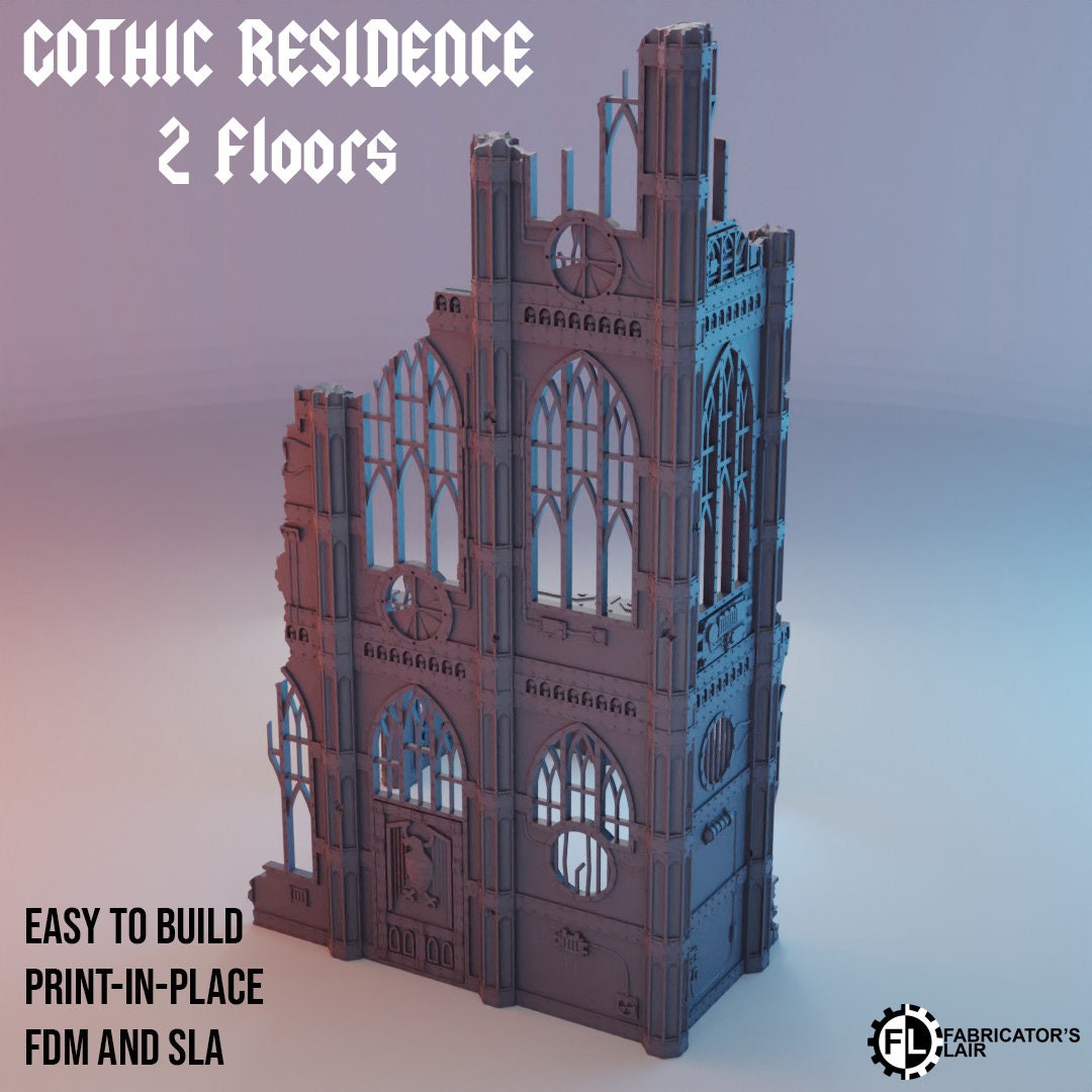 Gothic Ruins Set #1 - Wargaming Terrain 28mm - Large Bundle Set or Individual - Printed on FDM Bambu Lab X1 Carbon (Custom Order)