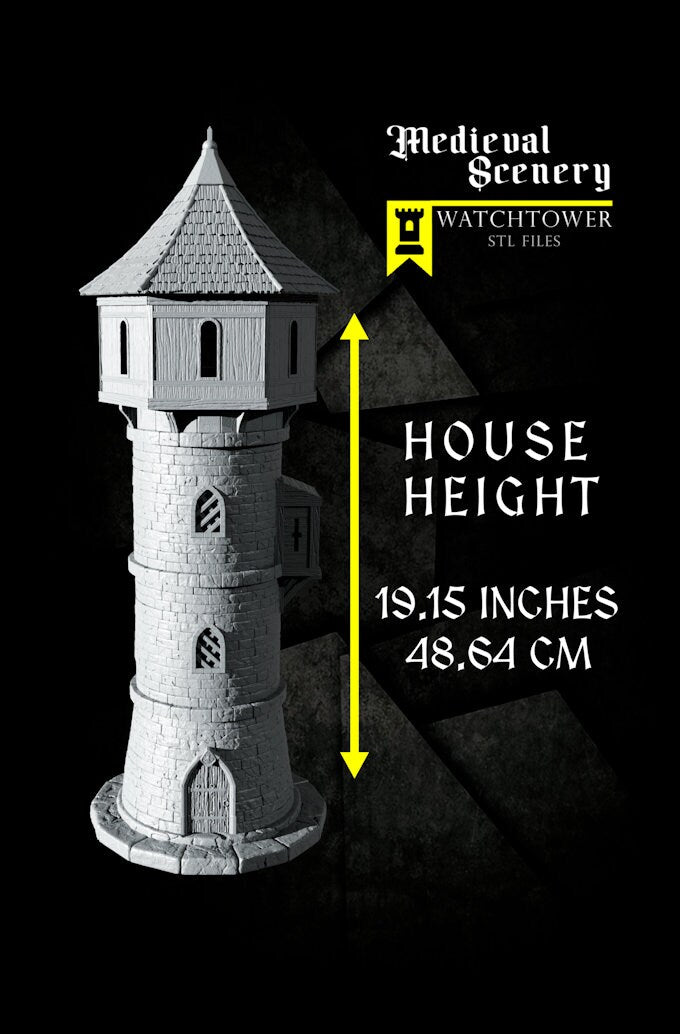 Medieval Scenery Watchtower - Wargaming Terrain 28mm - Large Bundle Set or Individual - Printed on FDM Bambu Lab X1 Carbon (Custom Order)