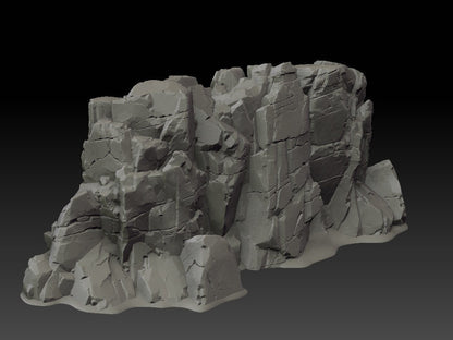Stone Trove Cliffs - Wargaming Terrain 28mm - Large Bundle Set or Individual - Printed on FDM Bambu Lab X1 Carbon (Custom Order) - product image 5 of 10
