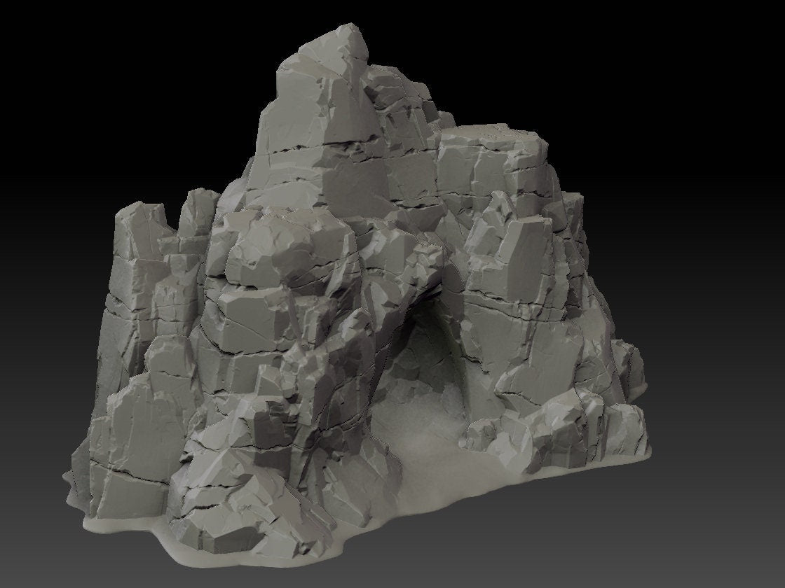 Stone Trove Border Cliffs - Wargaming Terrain 28mm - Large Bundle Set or Individual - Printed on FDM Bambu Lab X1 Carbon (Custom Order) - product image 1 of 9