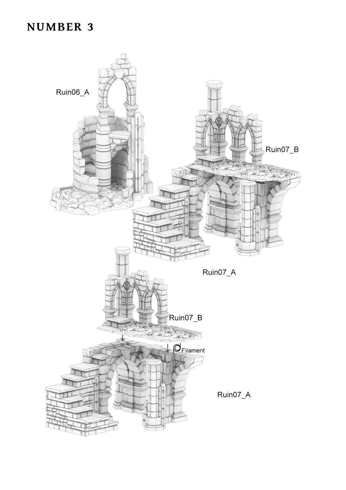Frost Guard Ruins Wargaming Terrain 28mm - Printed on FDM Bambu Lab X1 Carbon (Custom Order) - product image 6 of 8