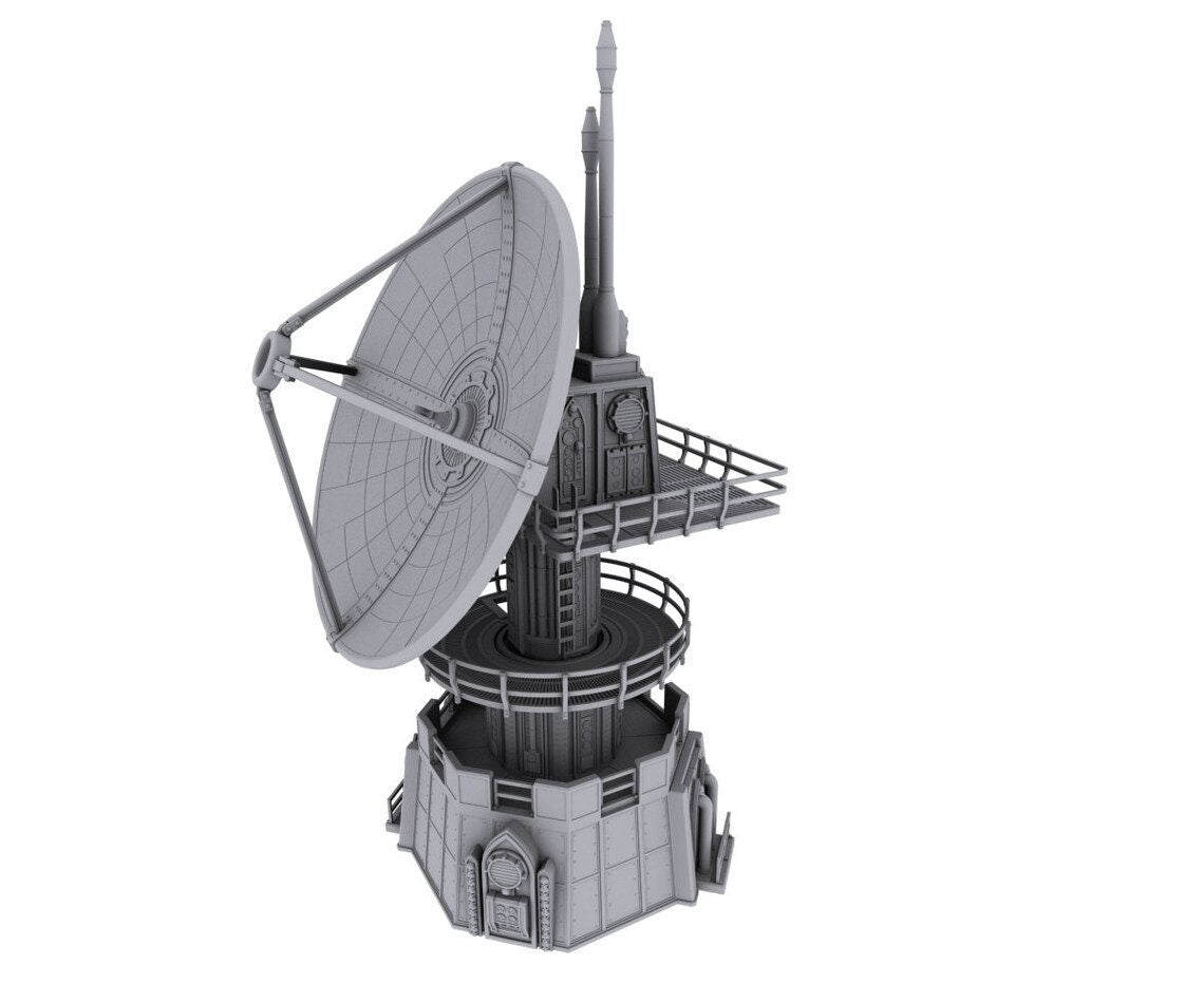 Radar Dish Comms Tower Outpost 12 - Wargaming Terrain 28mm - Printed on FDM Bambu Lab X1 Carbon (Custom Order) - product image 1 of 2