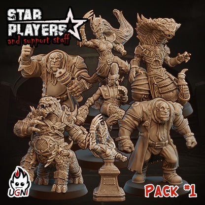 Star Player Pack #1 Star Player - Designed by UGNI Miniatures - Fantasy Football - product image 1 of 8