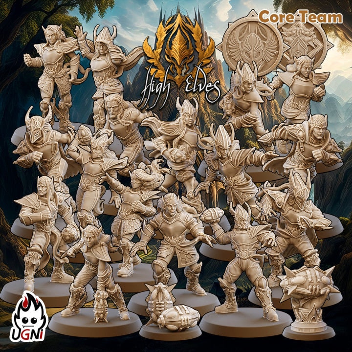 High Elves Team (Regular Style) Designed by UGNI Miniatures - Fantasy Football - product image 1 of 7