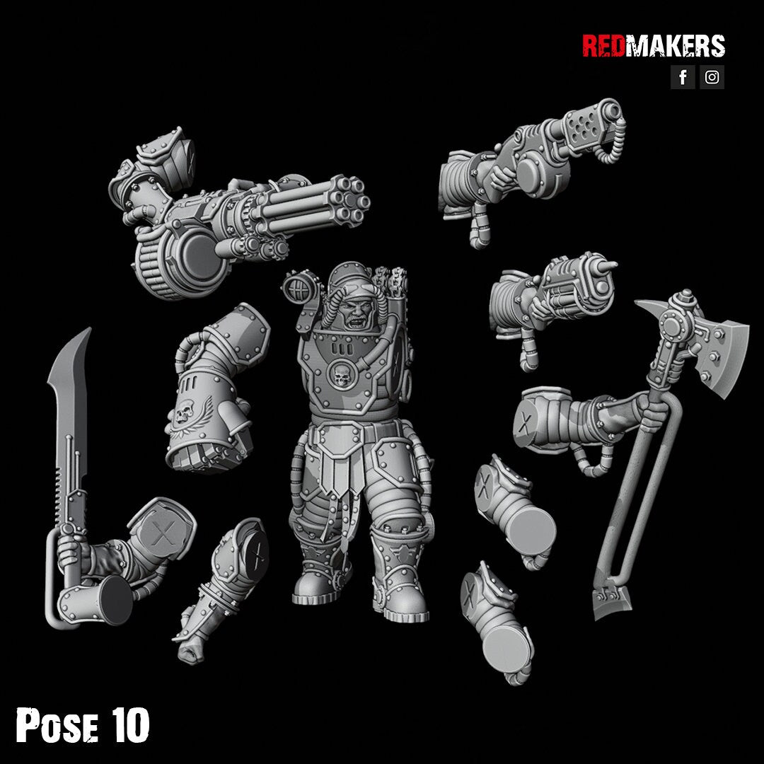 Red Makers Solar Guard Power Axe or Rotor Cannon Squad x10 (Custom Order) - product image 4 of 10
