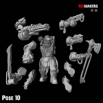 Red Makers Solar Guard Power Axe or Rotor Cannon Squad x10 (Custom Order) - product image 4 of 10