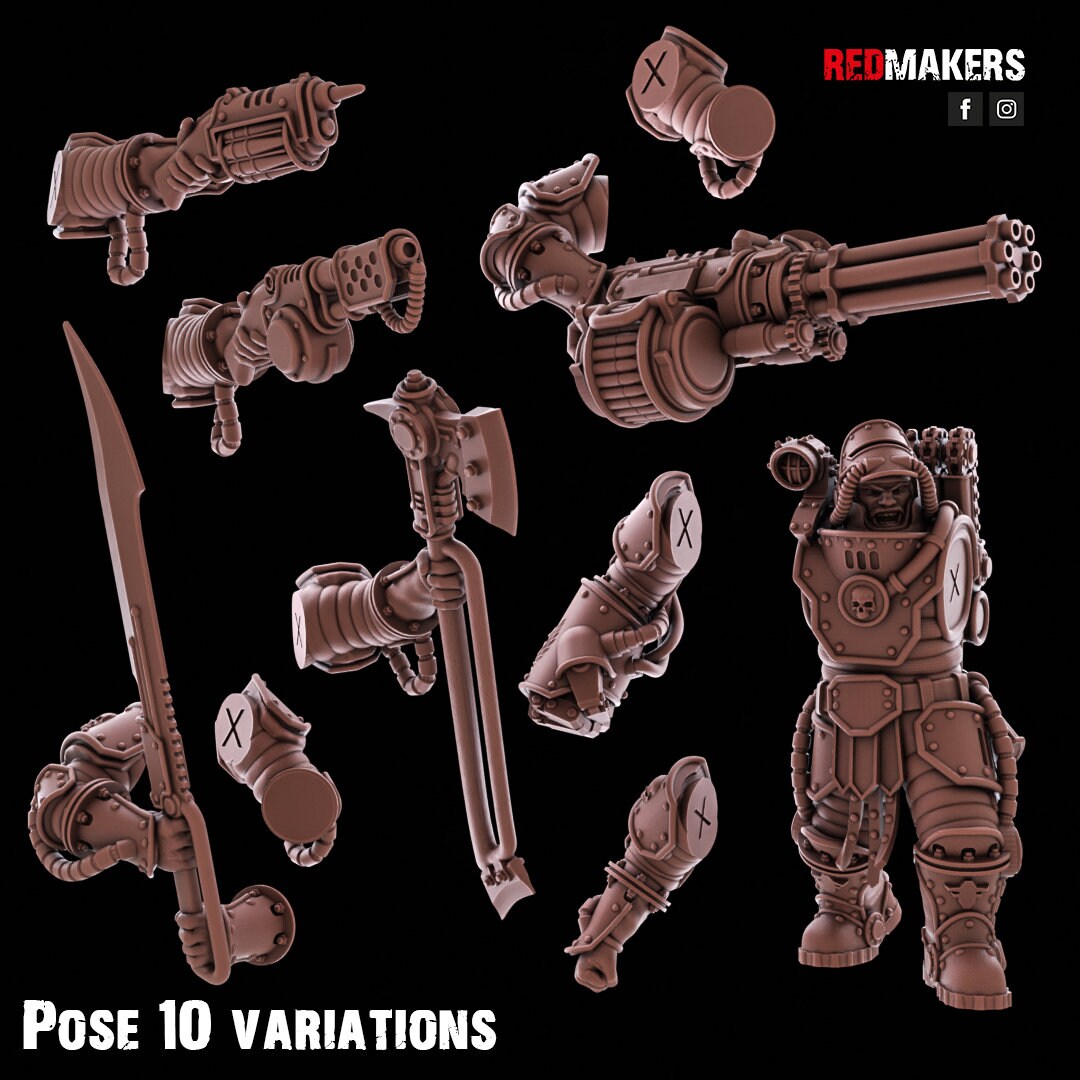 Red Makers Solar Guard Power Axe or Rotor Cannon Squad x10 (Custom Order) - product image 6 of 10