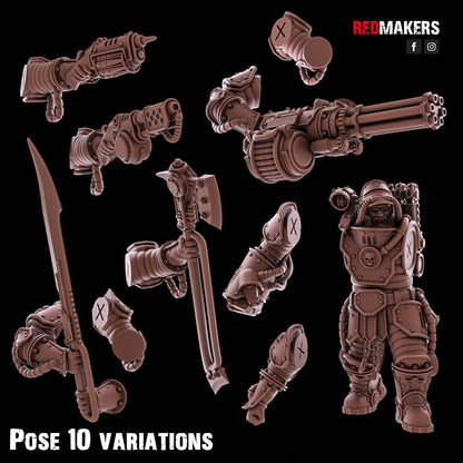 Red Makers Solar Guard Power Axe or Rotor Cannon Squad x10 (Custom Order) - product image 6 of 10