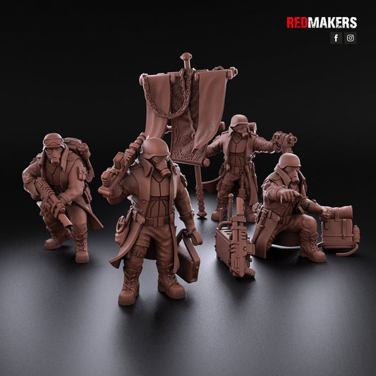 Red Makers Steel Guard Officer and Command Squad (Custom Order) - product image 1 of 10
