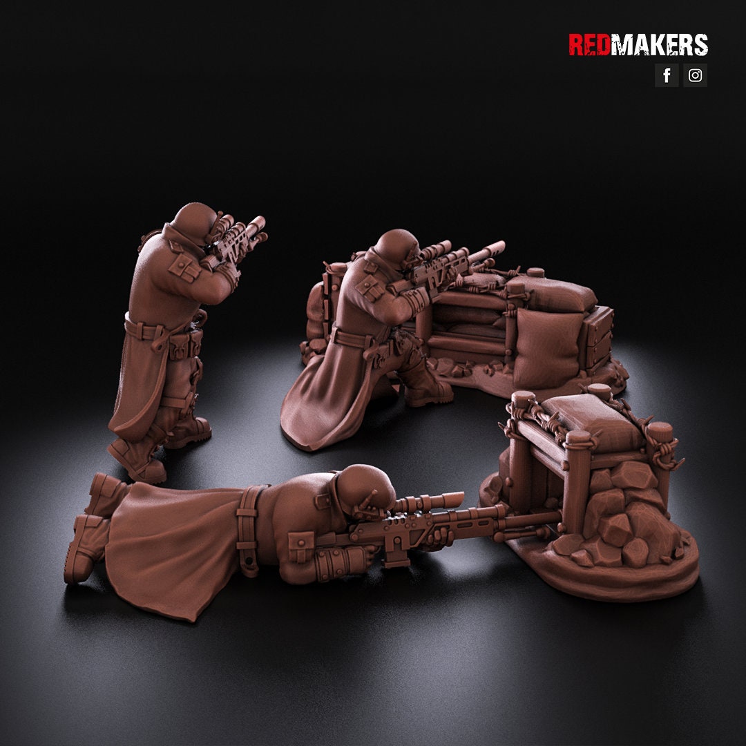 Red Makers Steel Guard Snipers x3 (Custom Order) - product image 6 of 7
