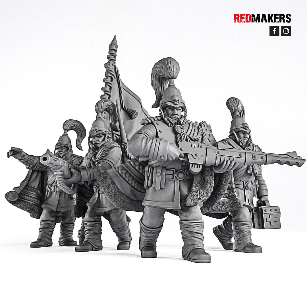 Red Makers Royal Regiment Officer and Command Squad (Custom Order) - product image 4 of 9
