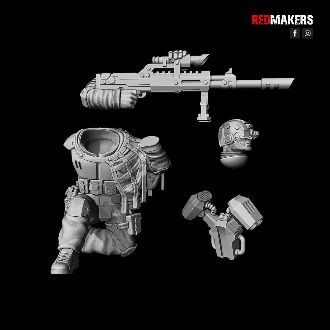 Red Makers Airborne Division Snipers x3 (Custom Order) - product image 9 of 9