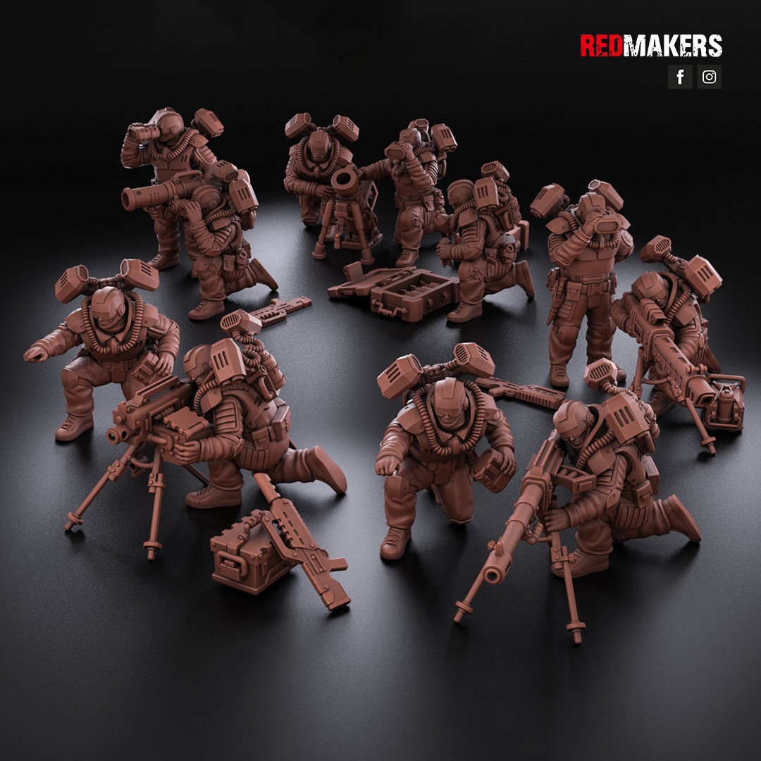 Red Makers - Airborne Division Heavy Support Teams x3 (Custom Order)