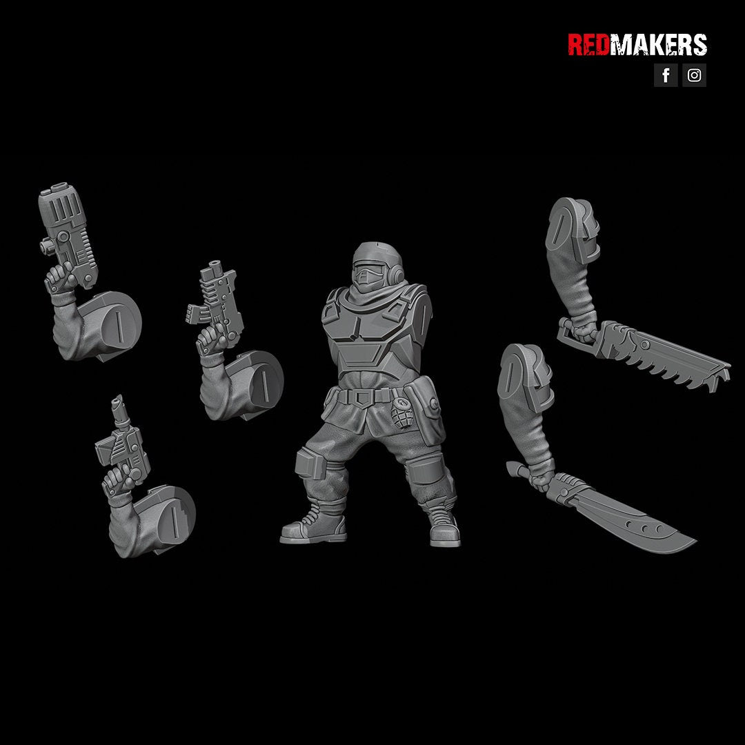 Red Makers Alpha Troops Officer and Command Squad (Custom Order) - product image 4 of 8
