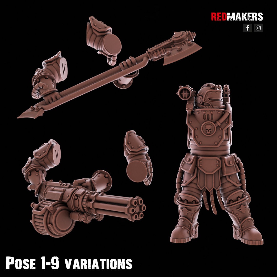 Red Makers Solar Guard Power Axe or Rotor Cannon Squad x10 (Custom Order) - product image 5 of 10