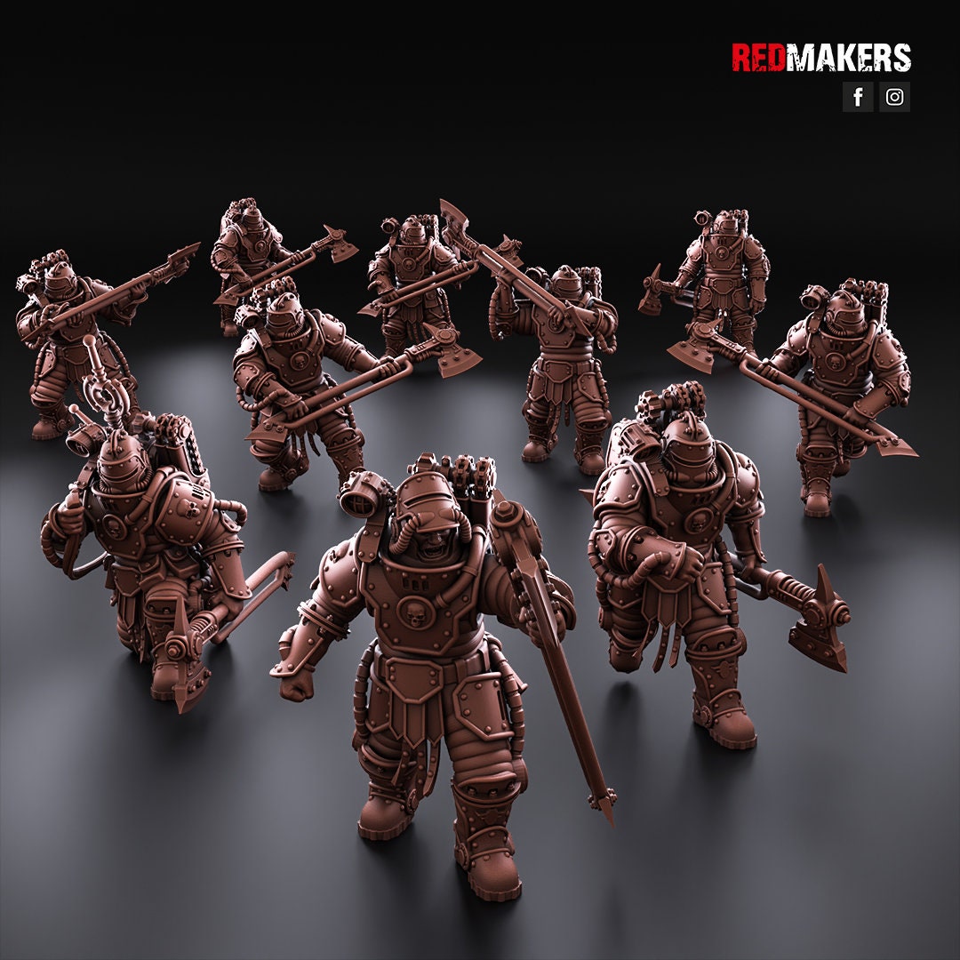 Red Makers Solar Guard Power Axe or Rotor Cannon Squad x10 (Custom Order) - product image 3 of 10