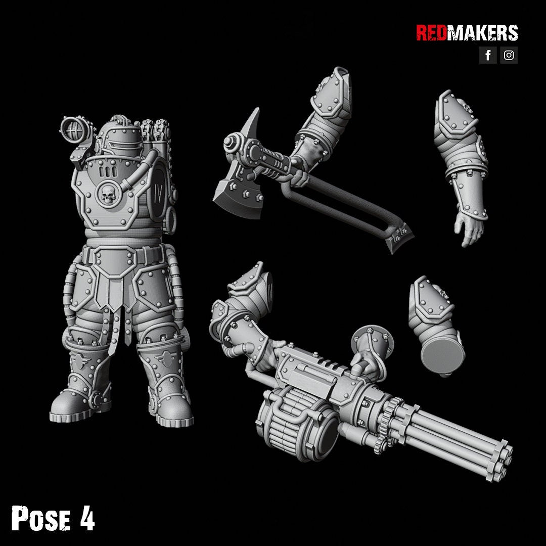 Red Makers Solar Guard Power Axe or Rotor Cannon Squad x10 (Custom Order) - product image 8 of 10