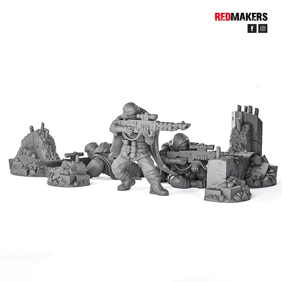 Red Makers Alpha Troops Snipers x3 (Custom Order) - product image 1 of 6