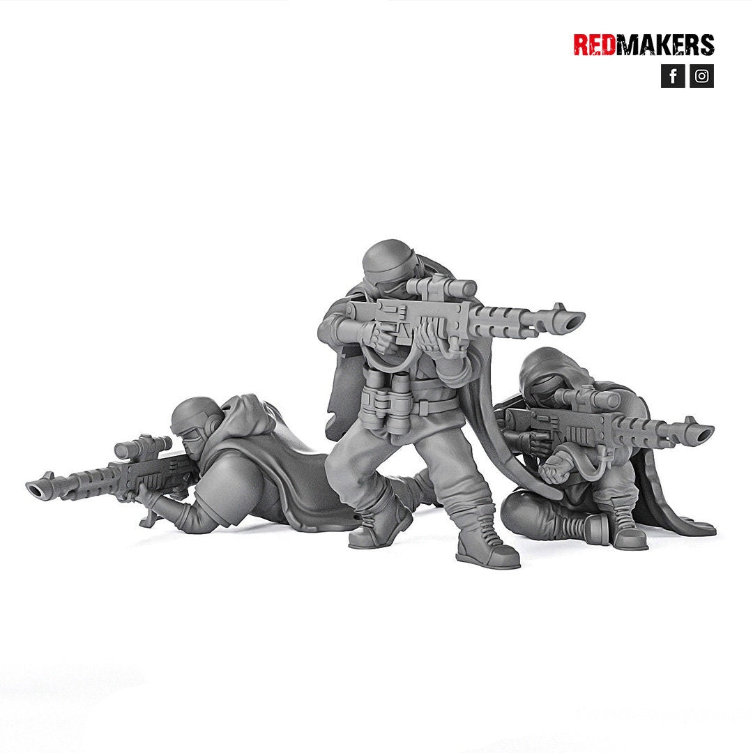 Red Makers Alpha Troops Snipers x3 (Custom Order) - product image 3 of 6