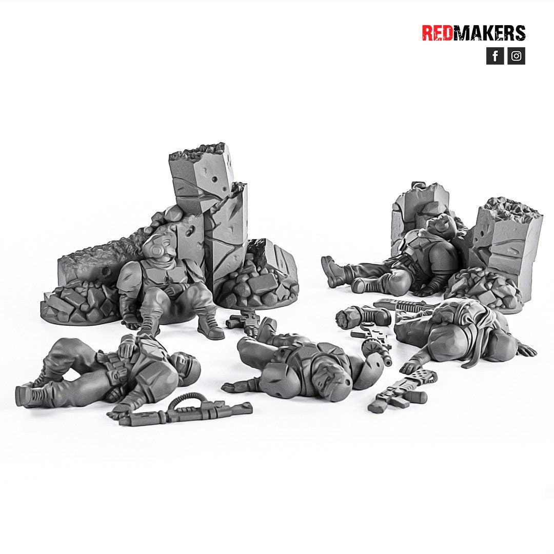 Red Makers Alpha Troops Slain Soldiers x5 (Custom Order) - product image 1 of 5