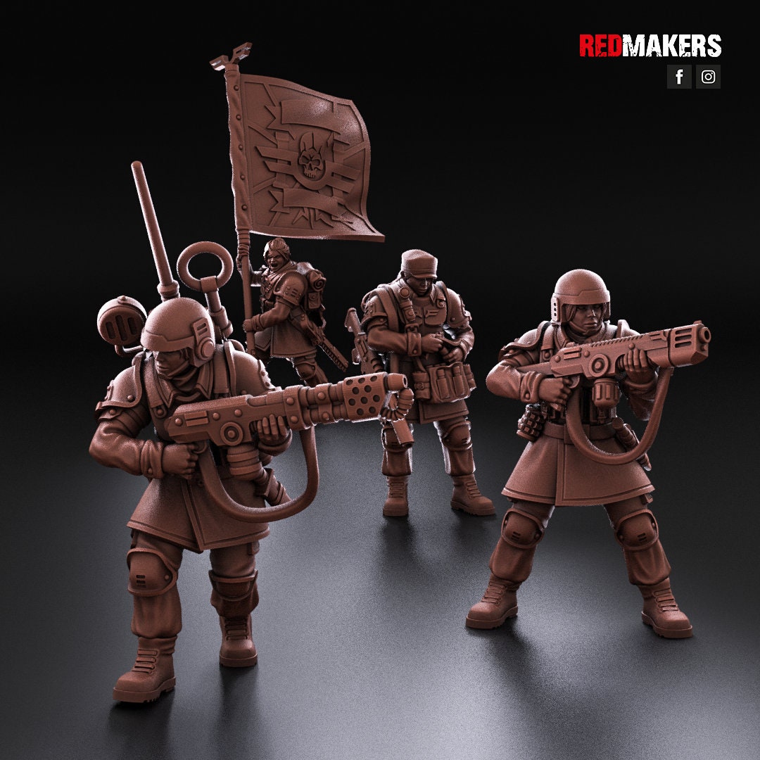 Red Makers Shock Troops Female Officer and Command Squad (Custom Order) - product image 2 of 10