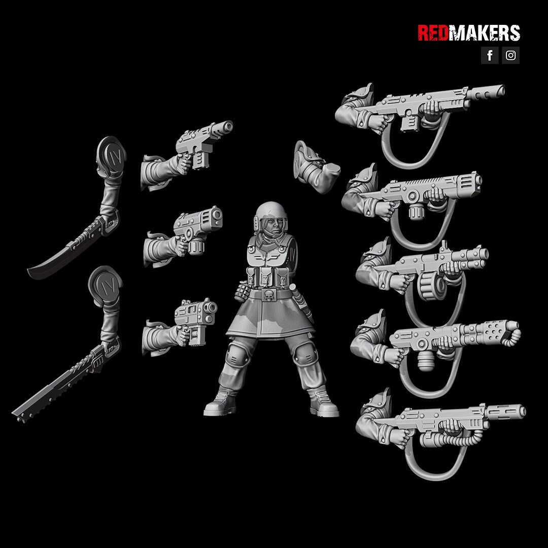 Red Makers Shock Troops Female Officer and Command Squad (Custom Order) - product image 9 of 10
